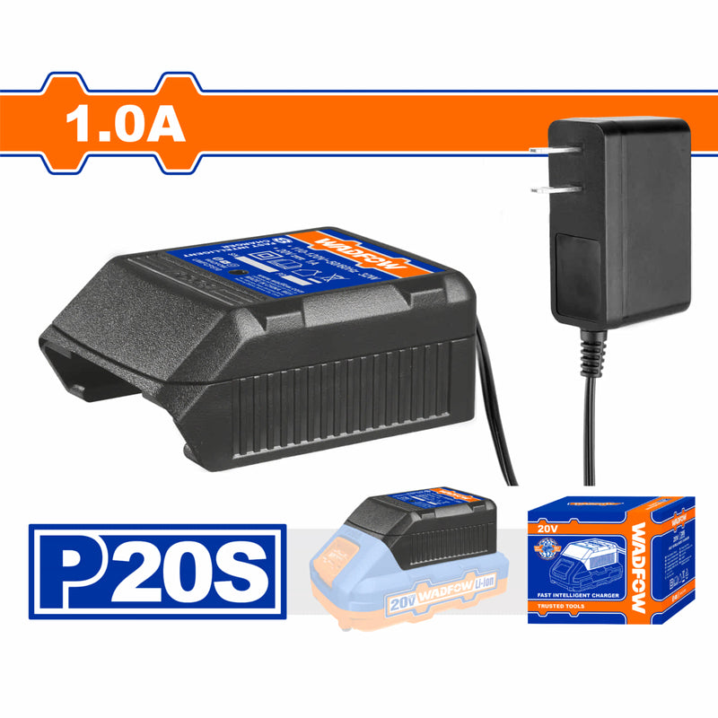 Cargador 20V. Rápido para baterías Litio 1.0Ah. Carga Total en 1hr Wadfow