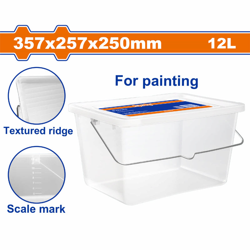 Cubo de plastico para pintura rectangular 12L con escala Tamaño 357*257*250mm Bote de Pintura recipiente