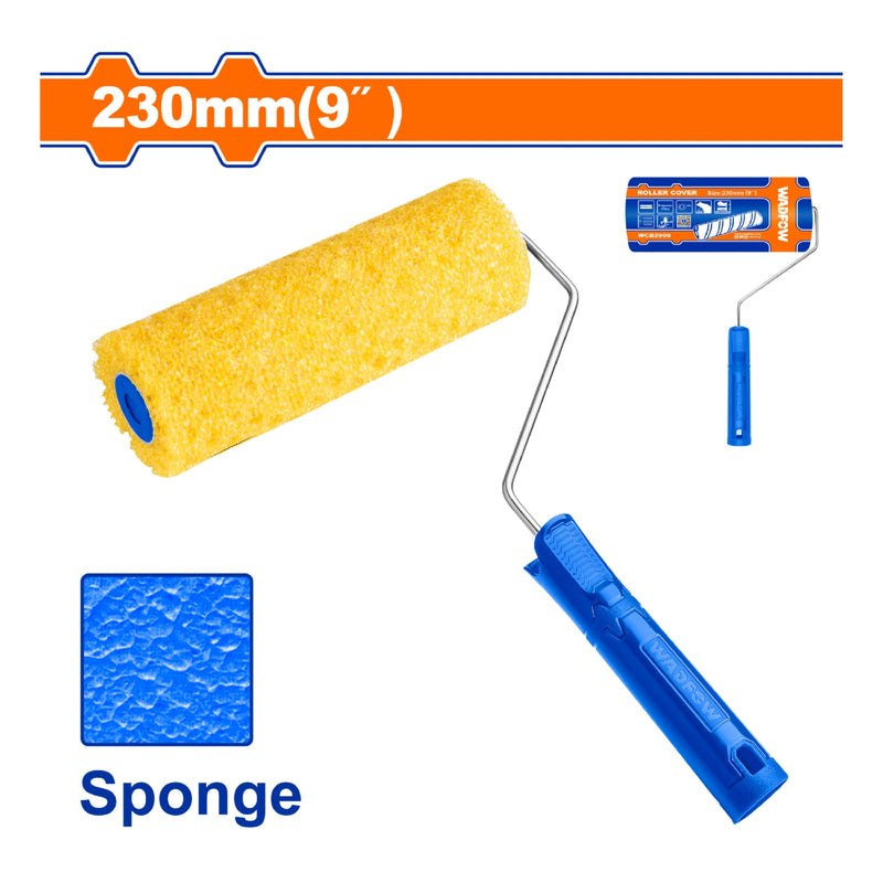 Rodillo pintura de Esponja 9"  Mango plástico de 5.3mm. Ideal para paredes, pisos.