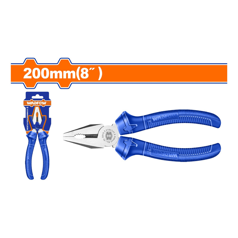 Alicate de combinación 8" Acero al carbono. Pulido. Mango ergonómico