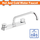 Llave de fregador de 8¨con modo agua fría y caliente. Acabado cromo, con un brillo perdurable.