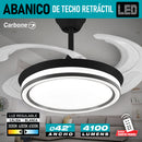 Abanico De Techo Con Lámpara. 3 tonos de luz. 42" Ventilador a control remoto. Fan 110v Color Negro