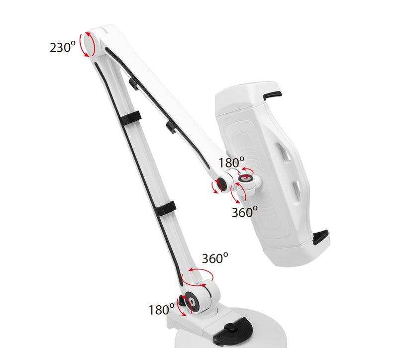iFocus, soporte para tableta / teléfono inteligente de movimiento completo, succión + abrazadera