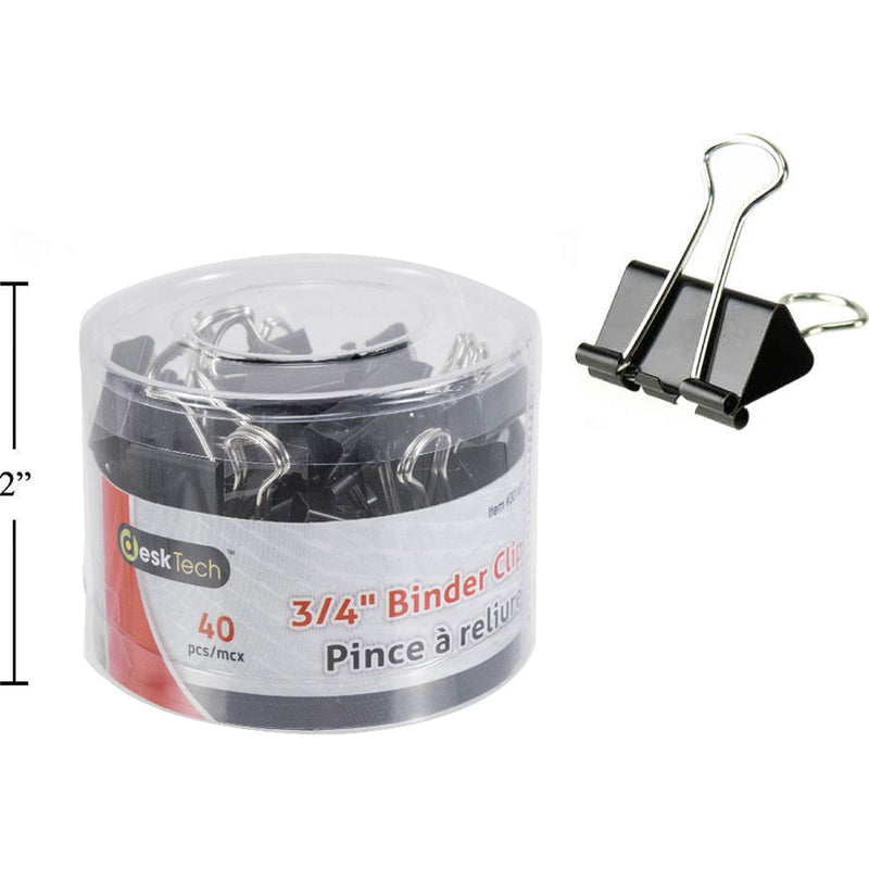 Clips sujetapapeles para carpetas de 3/4 " Desk Tech, 40 piezas