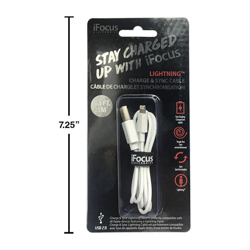 iFocus, cables de carga y sincronización de 3.3 pie