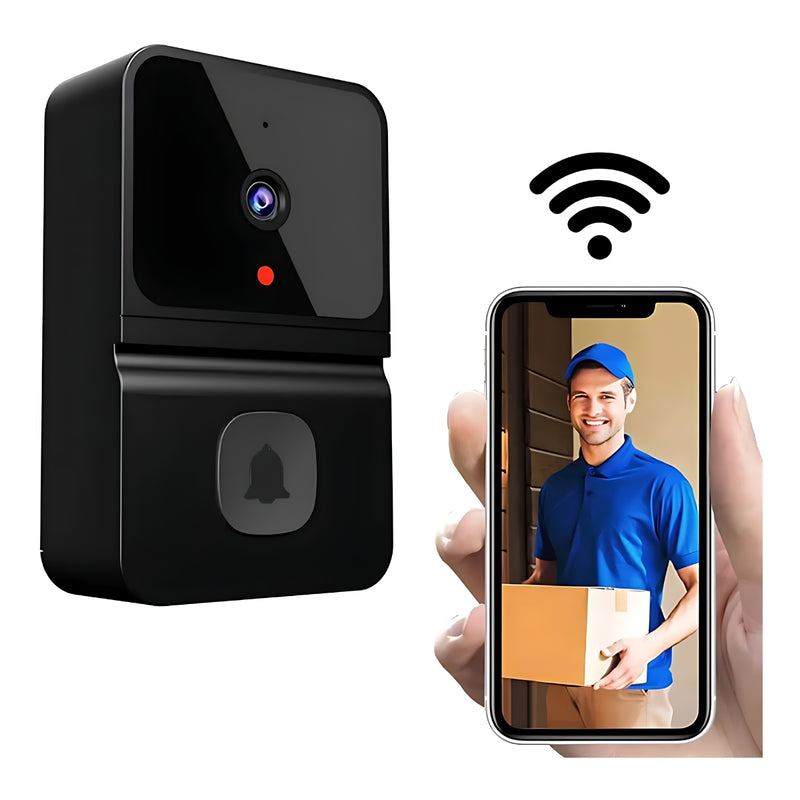 Timbre Inteligente con Cámara WiFi y Audio Bidireccional. Intercomunicador Para El Hogar con visión nocturna y sensor de movimiento (color negro a blanco al azar).