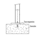 Base Para Barandas 1 1/2"X1.5Mm Con Perforacion En El Medio Satinado 304.Para Pegar Con EPC200