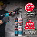 High Tack CARBONE ULTRA PROMAX Agarre inicial INMEDIATO 500 kg/m2 Viscosidad adherencia y resistencia alta NEGRO 290ml
