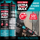 High Tack CARBONE ULTRA PROMAX Agarre inicial INMEDIATO 500 kg/m2 Viscosidad adherencia y resistencia alta NEGRO 290ml