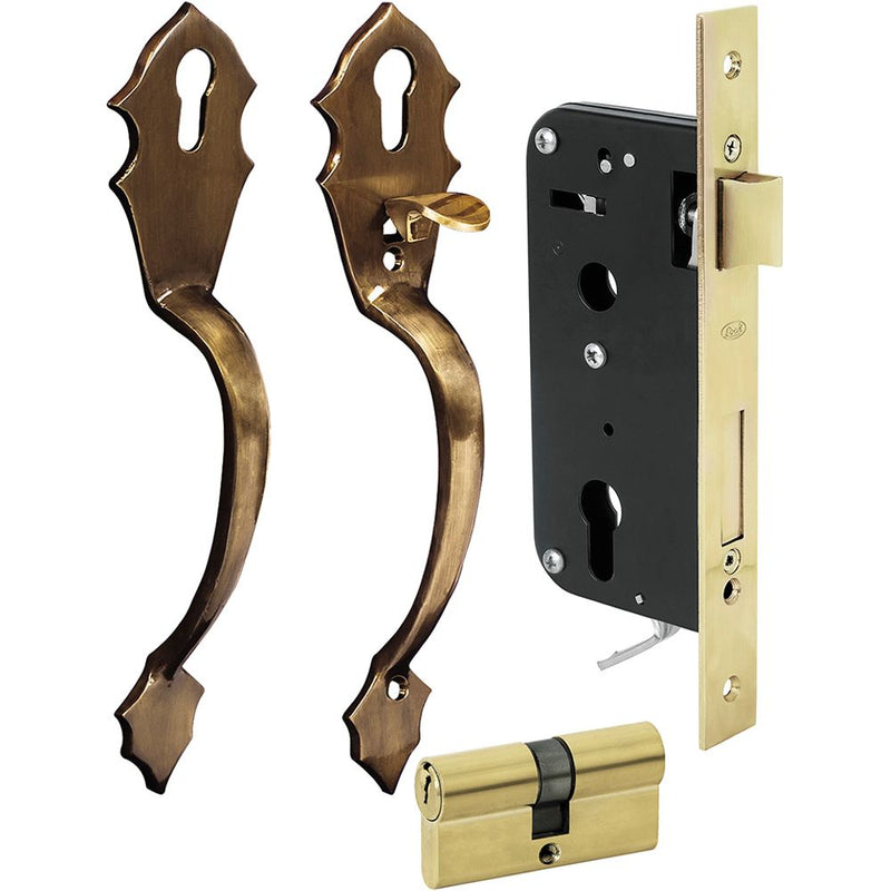 Cerradua puerta entreda Conjunto Classic llave estándar latón antiguo Lock