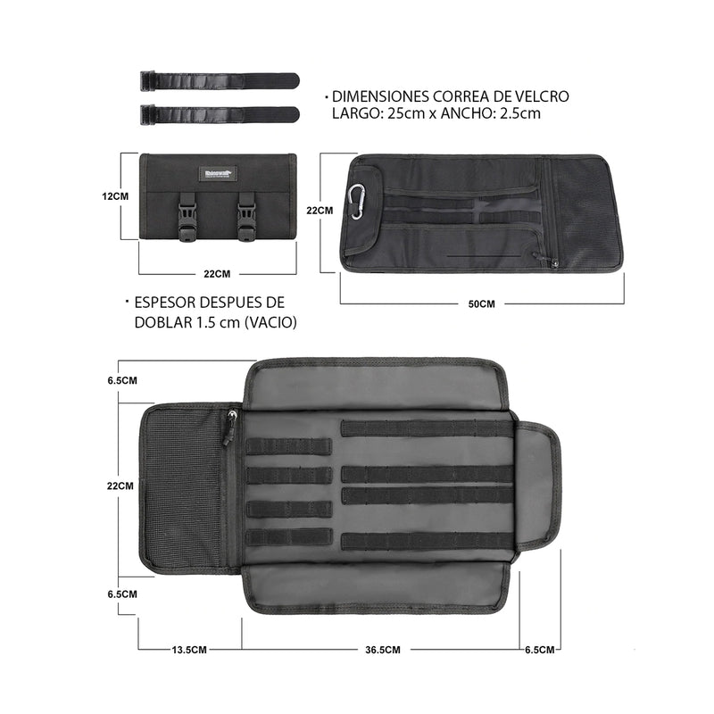 Rollo para herramientas Heavy Duty de Lona Rhinowalk para motocicleta