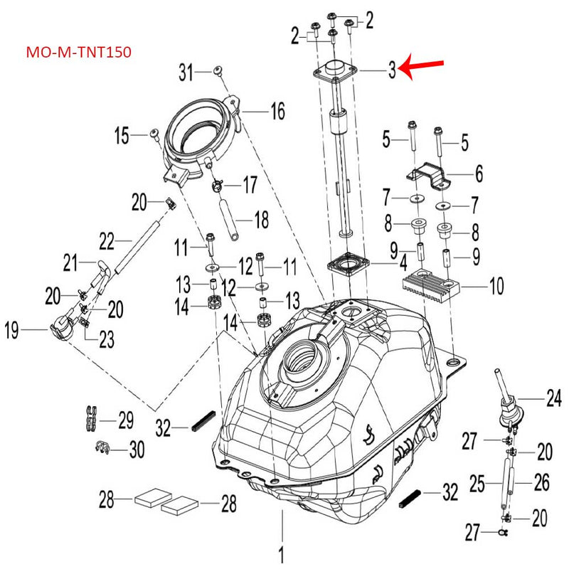 Sensor de nivel de combustible (TNT150) (NUEVO CODIGO 50800L290001)
