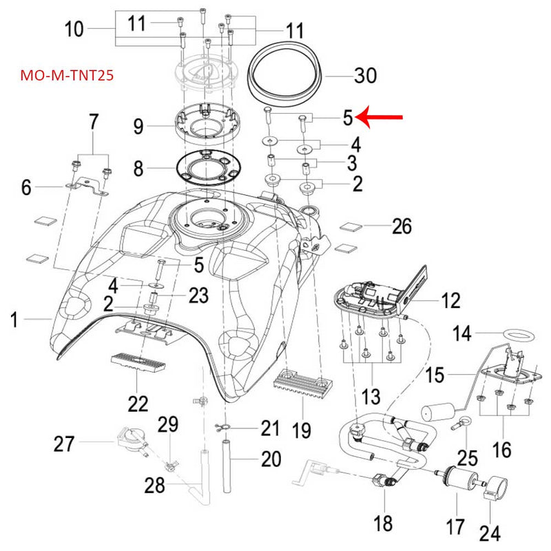 Tornillo M6x35 (K-BLADE125 / RKG150 / TNT150 / TNT25 / ZAFFERANO / TRK251 / LEONCINO250 / TRK502X)