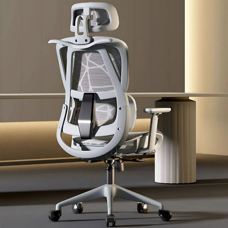 Silla de Oficina Ergonomica  con Soporte 3D y Reclinación. Cómoda silla de computadora, Color gris para escritorio