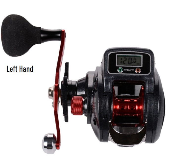 Carrete pesca casting contador digital Zurdos