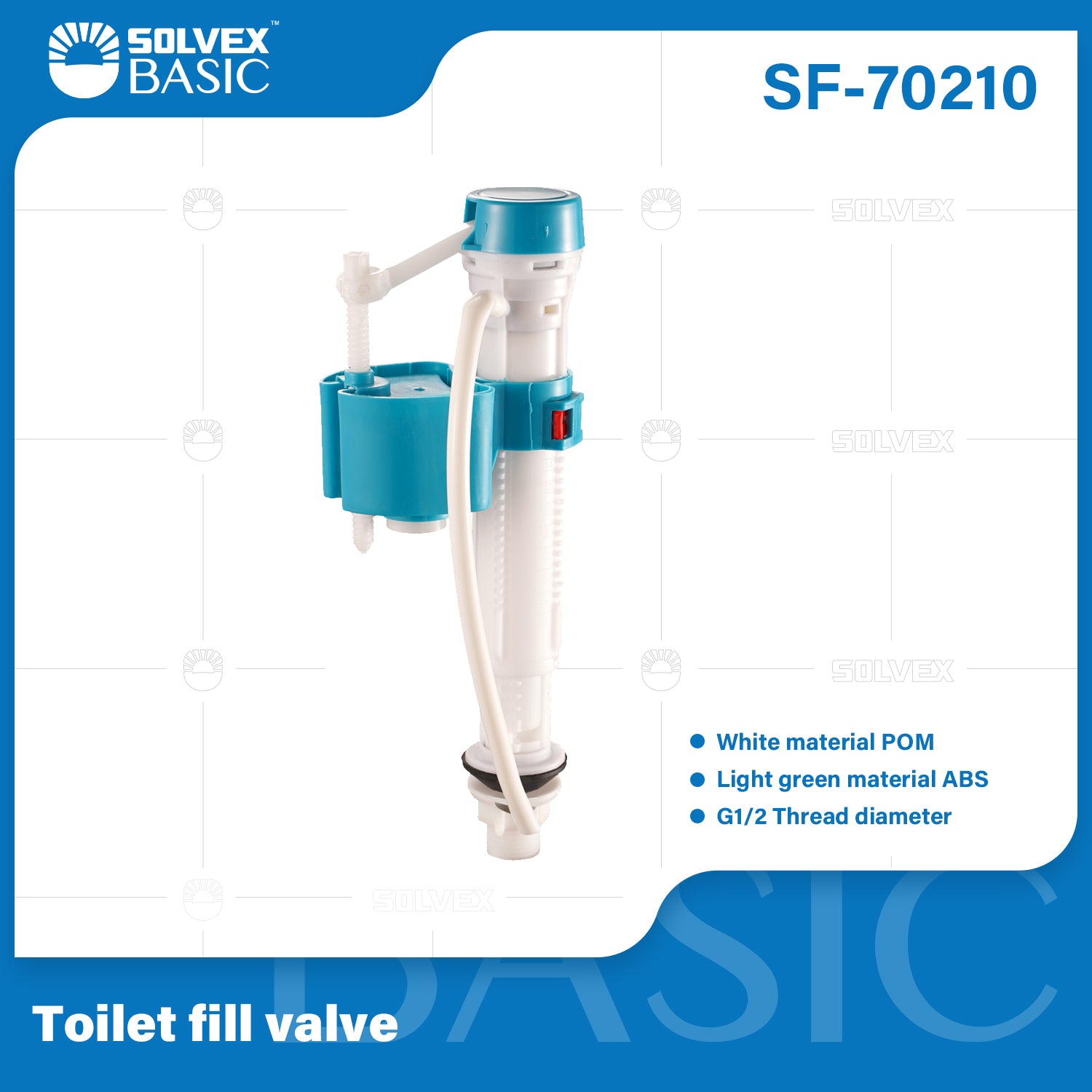 Válvula de Llenado para Inodoro Universal G1/2". Repuesto Sanitario de Tanque WC.