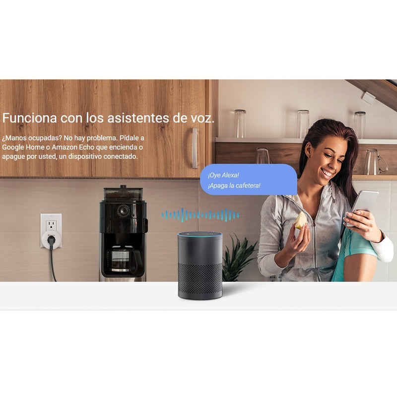 Enchufe inteligente de 110V – 10A y 1600W. Alexa/Google Assistant