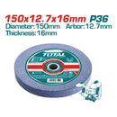 Rueda abrasiva circular. Grano 36. Tamaño: 150 x 12.7 x 16mm