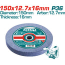 Rueda abrasiva circular. Grano 36. Tamaño: 150 x 12.7 x 16mm