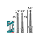 Set De Adaptadores Para Sockets 1/4", 3/8", 1/2".