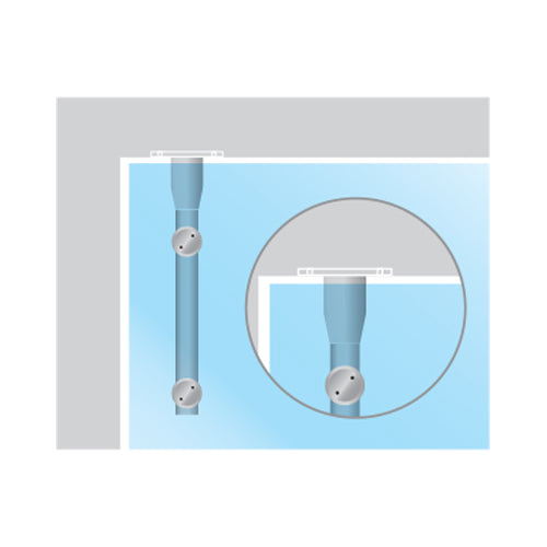 Pivote superior para puerta 15 mm