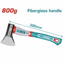 Hacha de mano 800g. Tratamiento térmico, acero al carbono