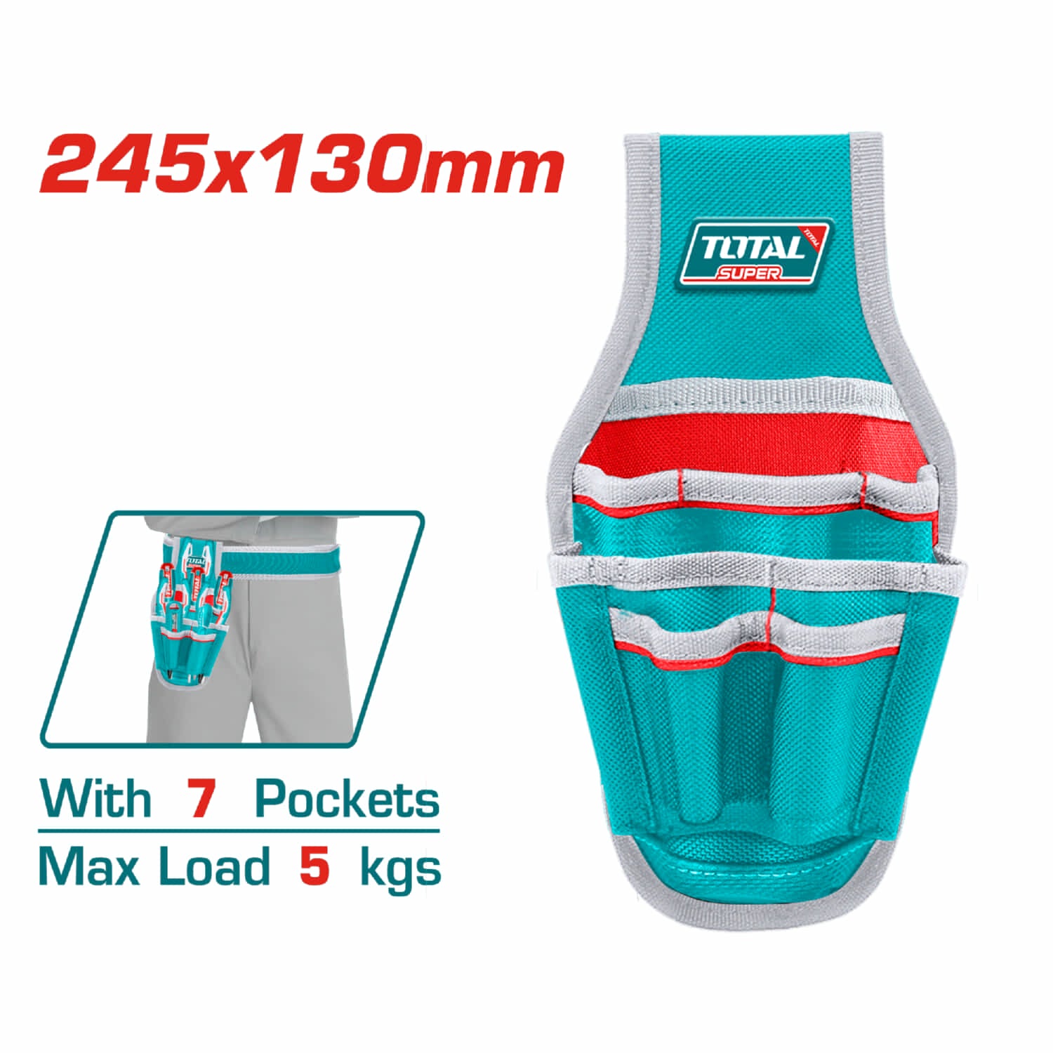 Bolsa para herramientas de cinturón L245 × W130mm (CINTURON NO INCLUIDO)