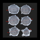 Tapas elásticas de silicona, reutilizable. 6 Pza. para bolws y ollas