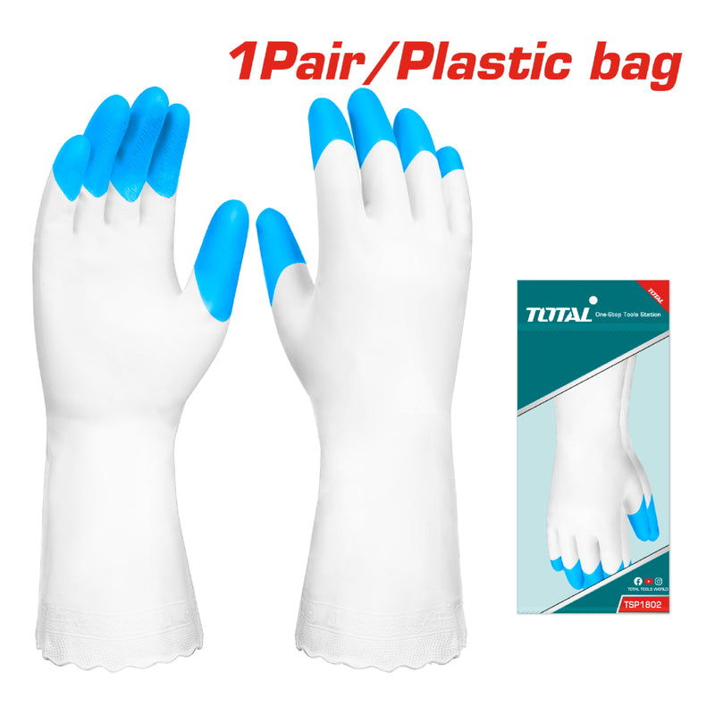 Guantes de PVC Alta Calidad para limpiar y lavar platos. Talla L (Par)