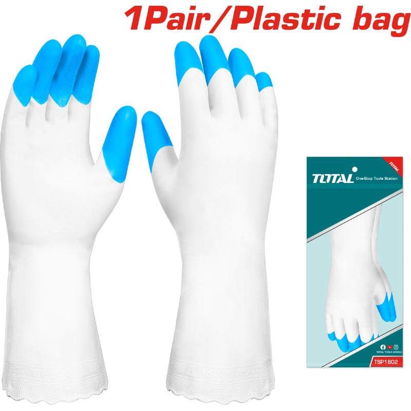 Guantes de PVC Alta Calidad para limpiar y lavar platos. Talla L (Par)