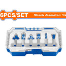 Puntas para router de 1/4". Alta calidad. Caja de 6 piezas.