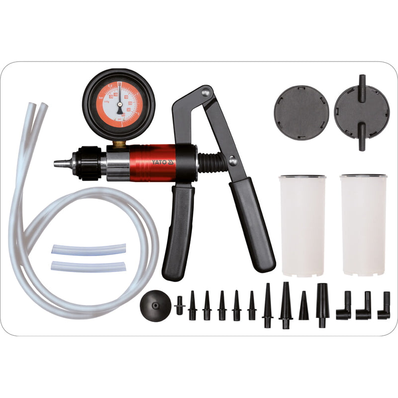 Bomba presión vacío de mano 22 piezas kit purga líquido frenos y embrague sistema hidráulico etc
