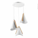 Lámpara Colgante Blanca de Metal y Madera 3XE27 430x1235mm. Diseño Moderno y Versátil