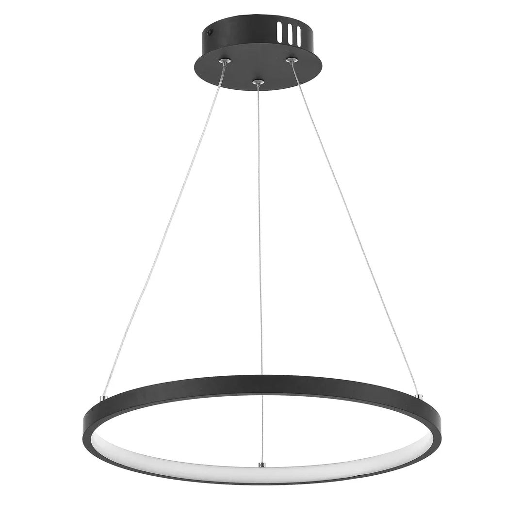 Lámpara Colgante LED Negra 25W 3K Toque de Elegancia y Estilo. 400x1500mm