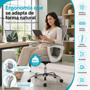 Silla de oficina ergonómica gris con respaldo de malla y apoyabrazos ajustables sin reposapiés. Cómoda silla de computadora para Escritorio.