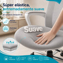 Silla de oficina ergonómica gris con respaldo de malla y apoyabrazos ajustables sin reposapiés. Cómoda silla de computadora para Escritorio.
