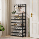 Zapatera Organizador de zapatos, sombreros y accesorios multifuncional 60x26x165 cm de hierro . Perchero Zapatero Estante.