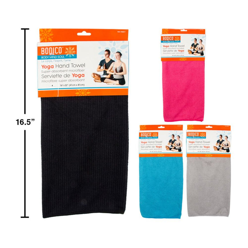 Toalla de manos para yoga, 3 cols16 "x32" Bodico Fit (1 Pza) (colores variados al azar)