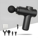 Masajeador portátil con 6 niveles. Pistola de masajes inalámbrica 50W 7.4V. Incluye 4 cabezales.