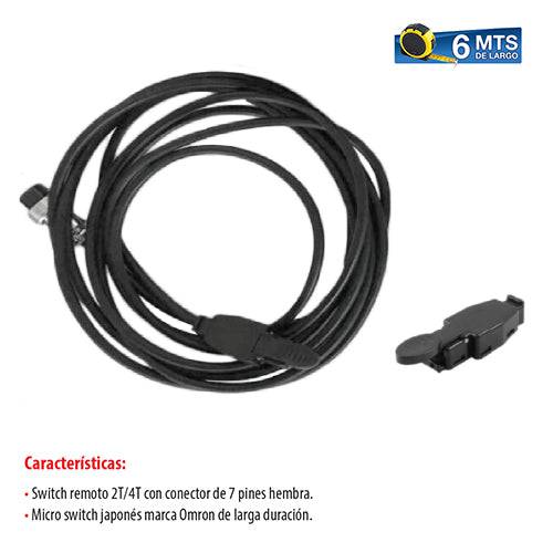 Swich Remoto De Repuesto Con Cable De 6 Mts Y Conector De 7 Pines Hembra.