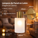 Lámpara de Pared en Latón 1XE12 Elegancia Clásica Metal y Vidrio 180x100x195mm