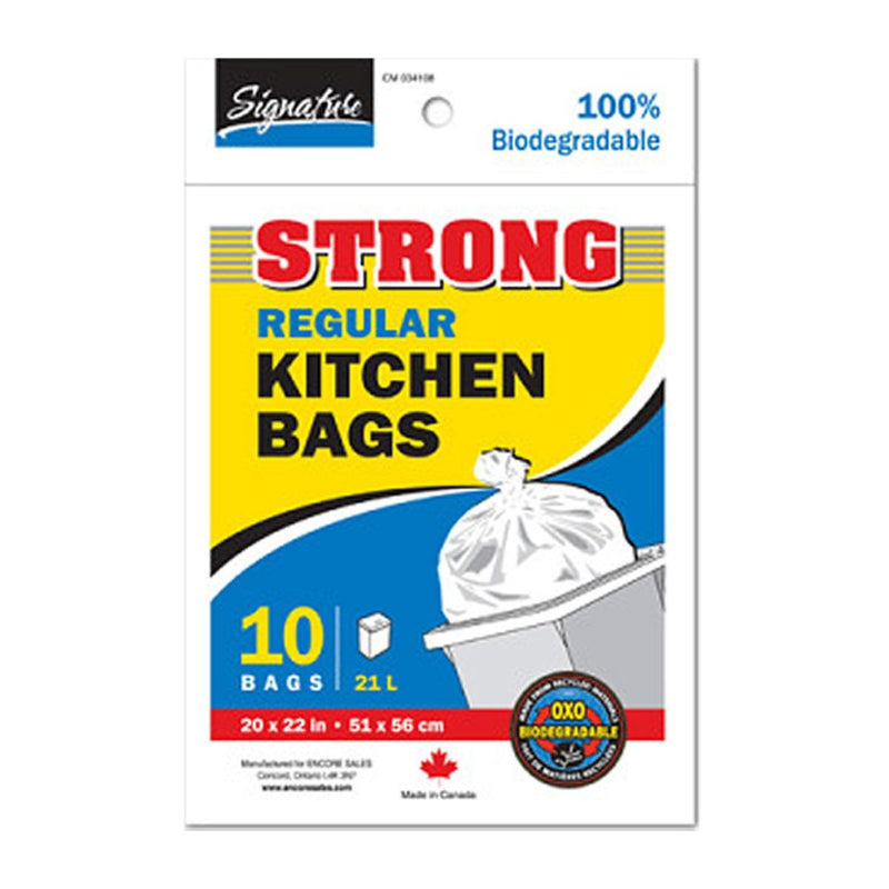 Bolsas de basura cocina de 10 piezas, 20 x 22 &quot;, blancas