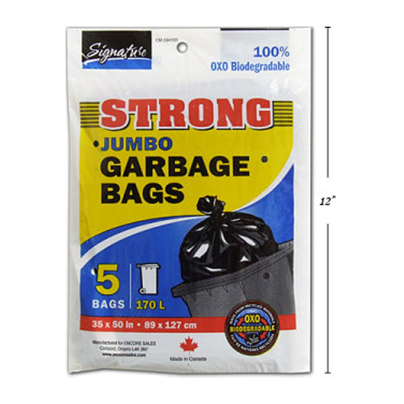 Bolsas de basura gigantes para exteriores 5-pc 35x50 " Resistentes