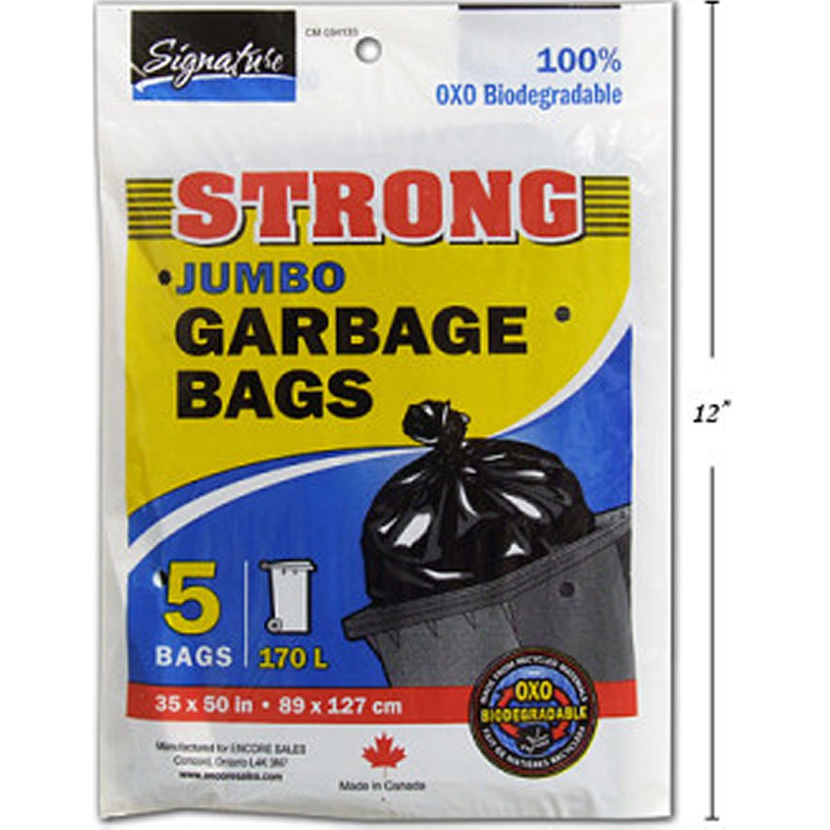 Bolsas de basura gigantes para exteriores 5-pc 35x50 " Resistentes