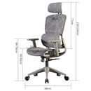 Silla de Oficina Ergonomica  con Soporte 3D y Reclinación. Cómoda silla de computadora, Color gris para escritorio