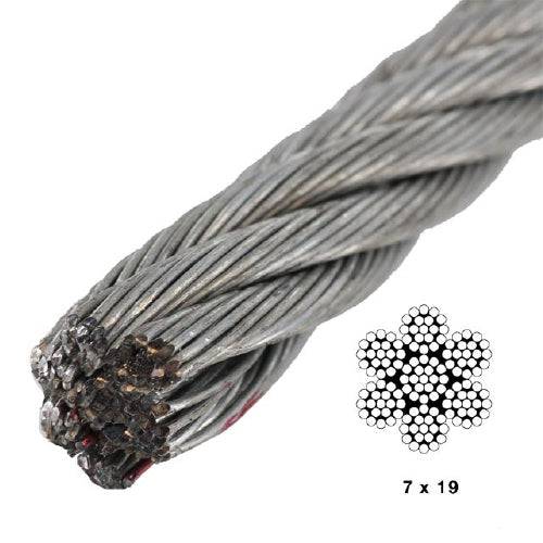 Metro De Cable 7X19. Diametro 10 Mm. (3/8"). AISI 316 Marino.