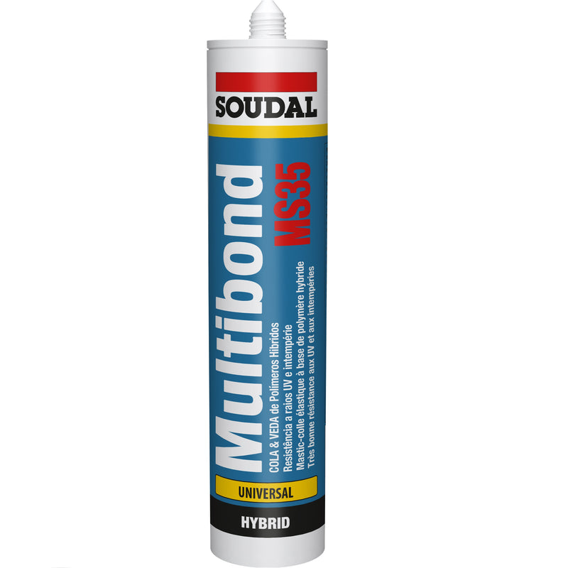 Silicon de polímero híbrido Multibond MS35, color gris 290 ml. Soudal