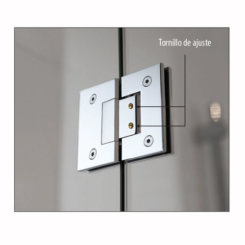 Bisagra ducha vidrio-vidrio 90° Ajustable Bronce niquelado alta calidad. Garantia 10 años