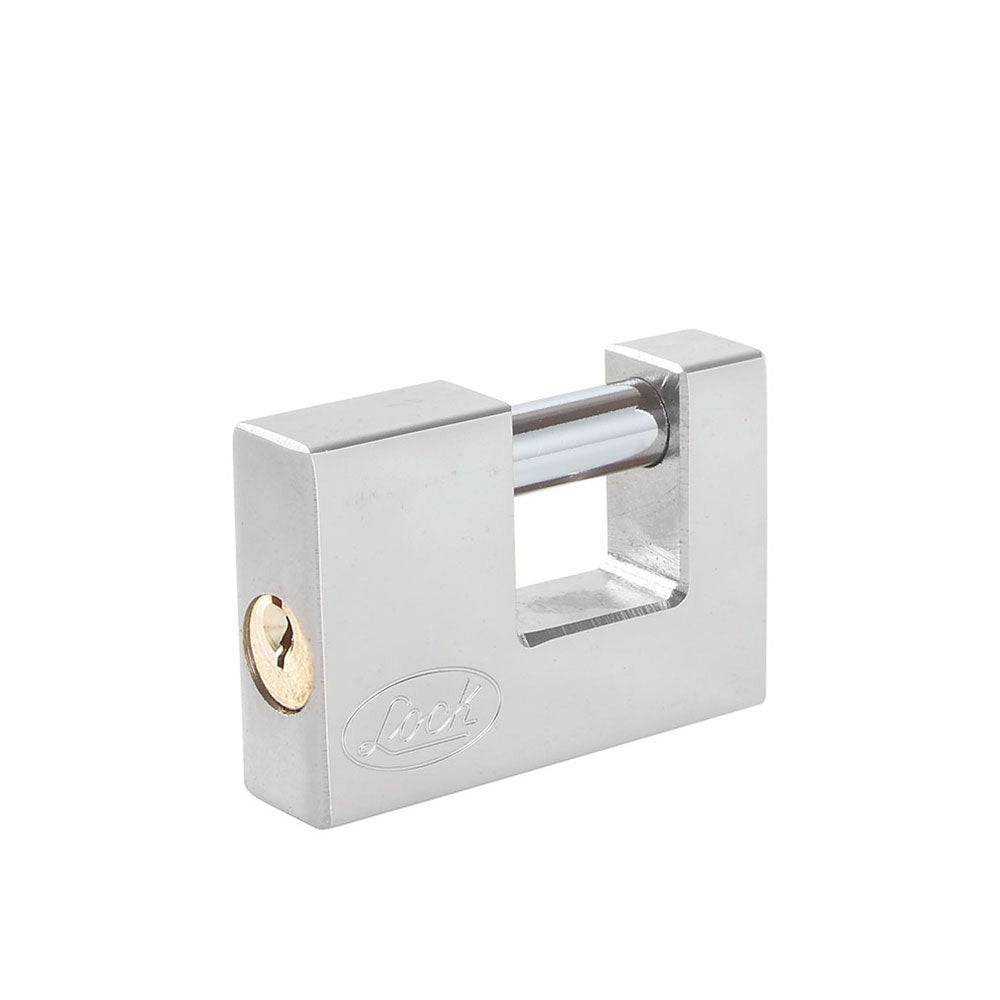 Candado Acero Cortina Llave Estándar 80Mm Cromo Satin Lock