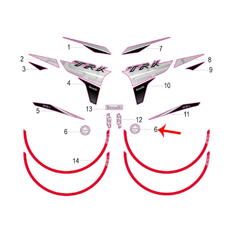 Calcomania Benelli (TRK251)